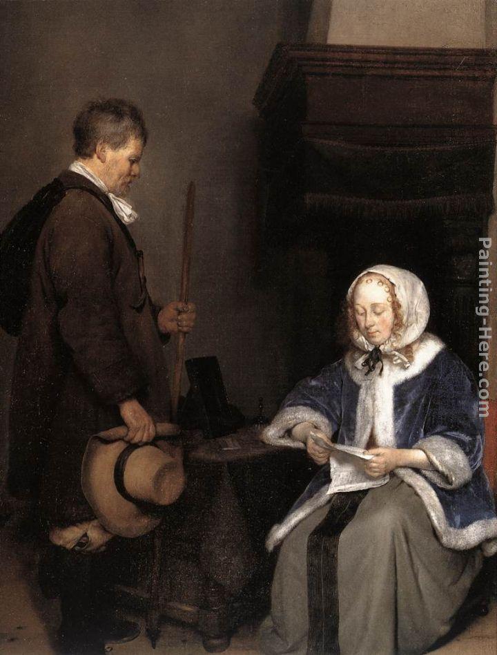 Gerard ter Borch Lady Reading a Letter (detail)